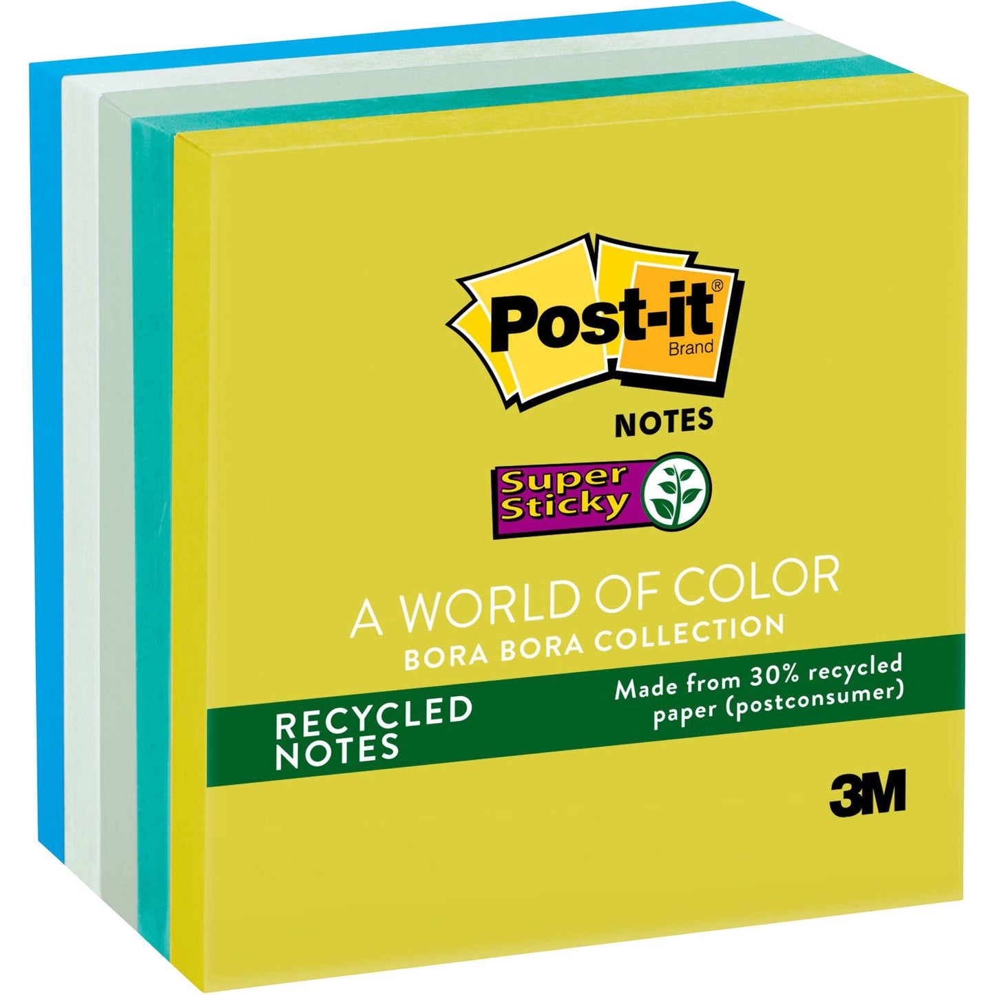 Post-It Notes 654-5Sst Super Sticky 76X76mm Bora Bora Assorted Pack 5 645333200 94797