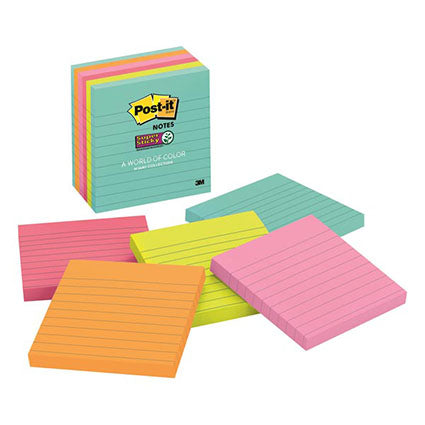 Post-It Notes 675-6ssmia Super Sticky 101x101mm Miami Pack 6_1040211_70005287076