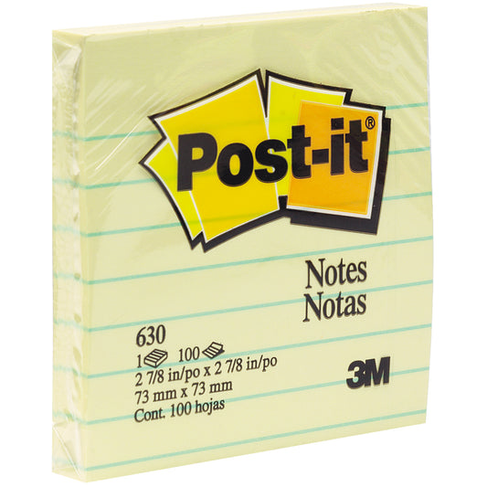 Post-It Notes 630SS Lined 76 X 76mm Canarry Yellow Pack 12_645401600_25845