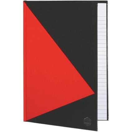 Marbig Notebook A4 Hard Cover Red Black 200 Pages 655110200 43111