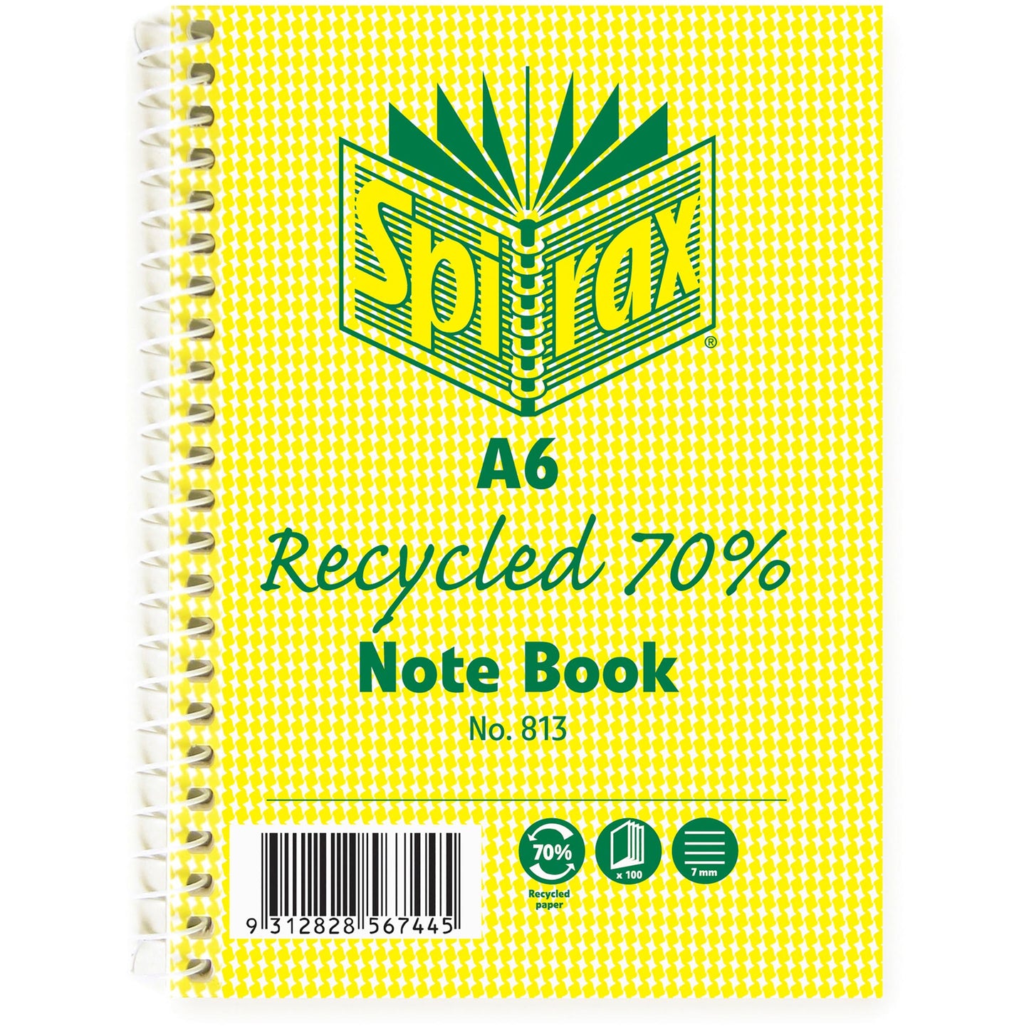 Spirax 813 Recycled Notebook A6 100 Pages 660025300 56803
