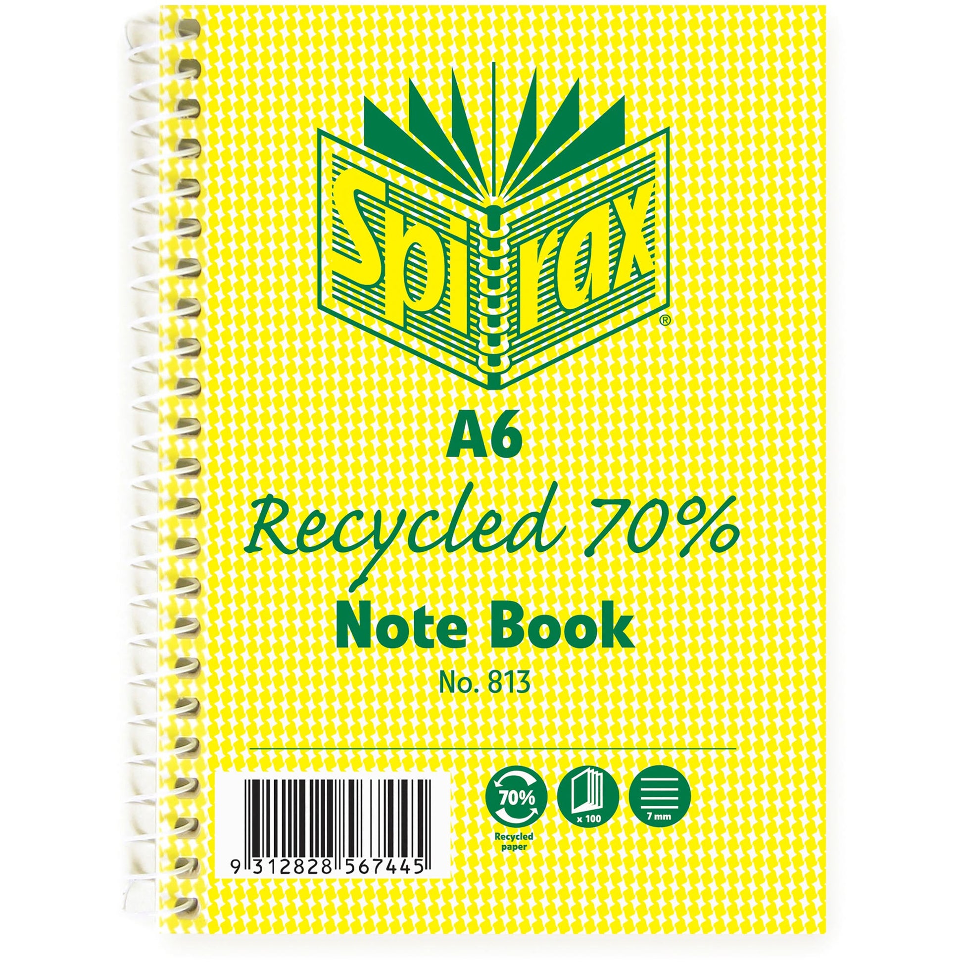 Spirax 813 Recycled Notebook A6 100 Pages 660025300 56803