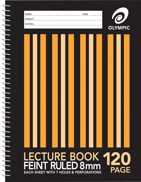 Olympic Lecture Book Spiral 7 Hole Perforated 8mm A4 120 Pages 660079000 00870