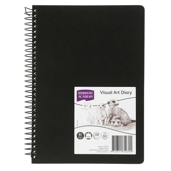 Derwent Visual Art Diary R31070 A5 Landscape 120 Pg Black_34201100_R31070F
