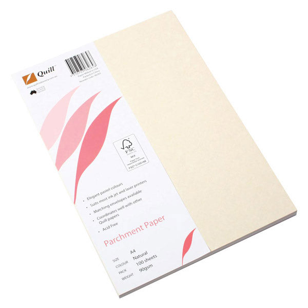 Quill Paper Parchment A4 90Gsm Natural Pack 100_1018254_34082