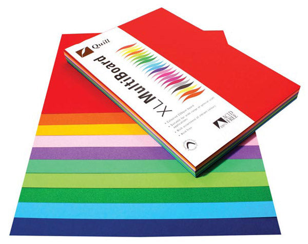 Quill Board A4 210Gsm Assorted Pack 100_1017440_34003