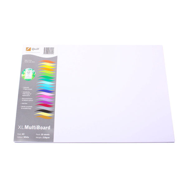 Quill Paste Board A3 200GSM White Pack 25_1018257_34182