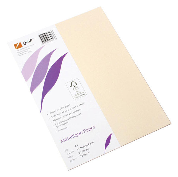 Quill Metallique Paper A4 120GSM Mother Of Pearl 25_1010298_35723