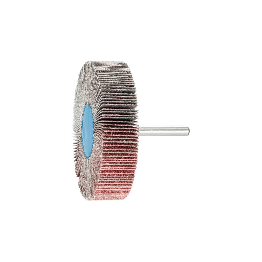 Alum oxide mounted flap wheel F 80x20 mm shank 6 mm A80 fine grind/finish_40108291_44513086