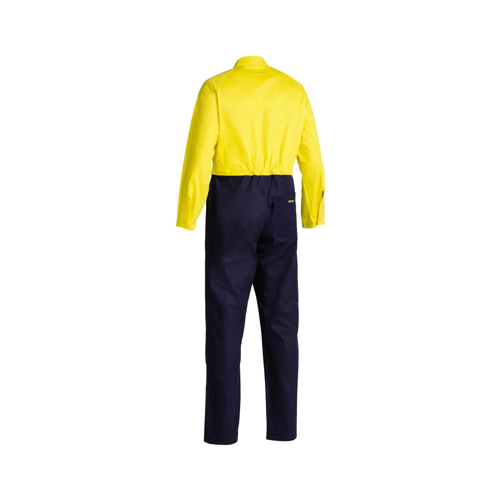 Coveralls Cotton Drill 310gsm Hi-Vis Yellow/Navy 92R Bisley_90018736_BC6357_TT01R92
