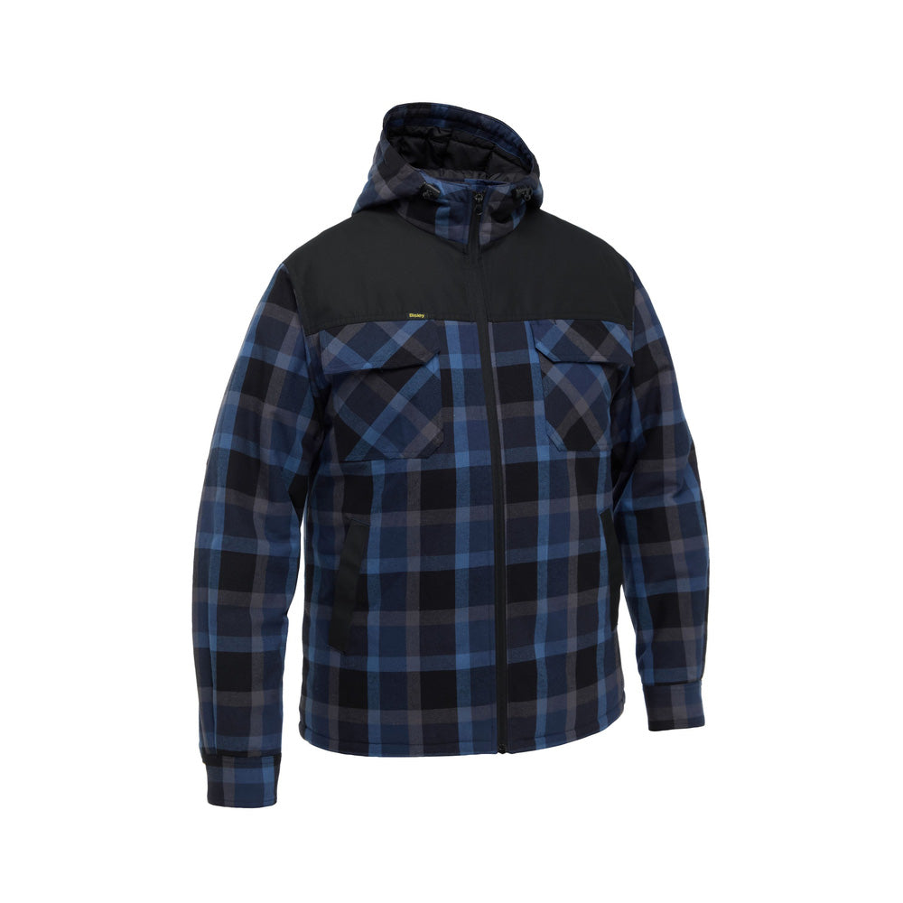 Hoodie Contrast Check Zip Front Cotton 290gsm Check Blue S Bisley_40114181_BJ6703_CBLUS