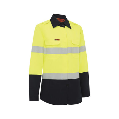 Shirt Womens Flarex PPE2 FR 190gsm Tape Yellow/Navy 16 Workit_40113736_2822YN16
