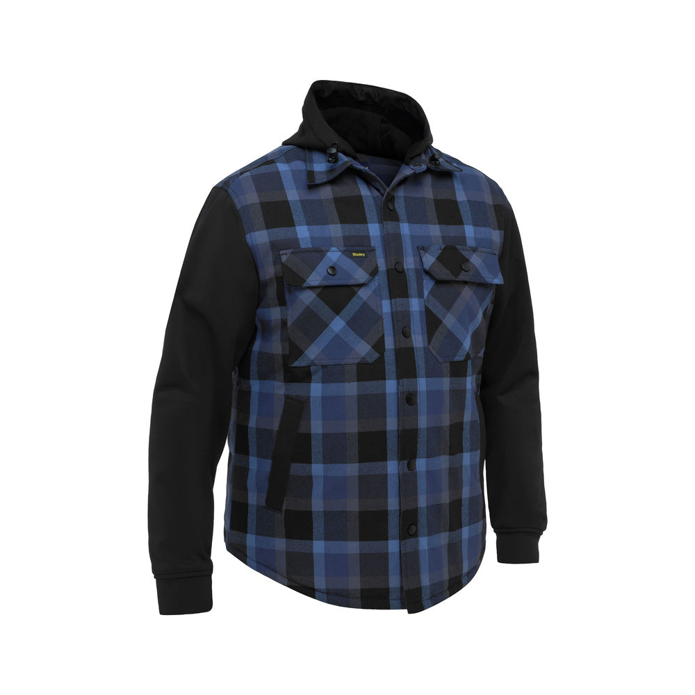 Shirt Contrast Check Hooded Cotton 290gsm Check Blue XS Bisley_40114257_BJ6708_CBLUXS