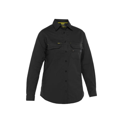 Shirt Womens L/S X Airflow Stretch Ripstop 140gsm Black 16 Bisley_40114577_BL6490_BBLK16