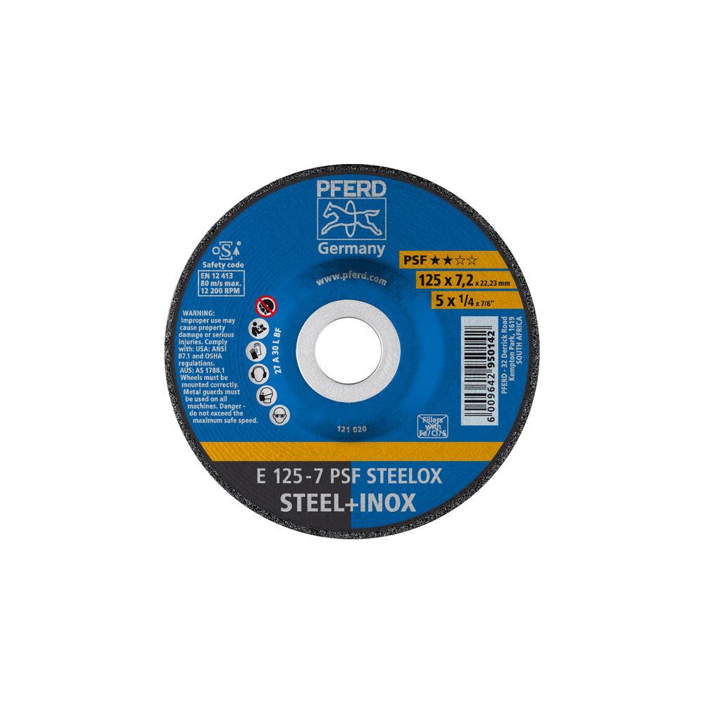 Grinding wheel E 125x7.2x22.23mm Universal Line PSF STEELOX for steel/SS_40108600_69902100