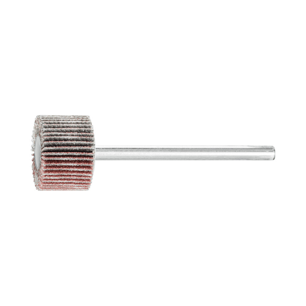 Alum oxide mounted flap wheel F 15x10 mm shank 3 mm A180 fine grind/finish_40108250_44400036