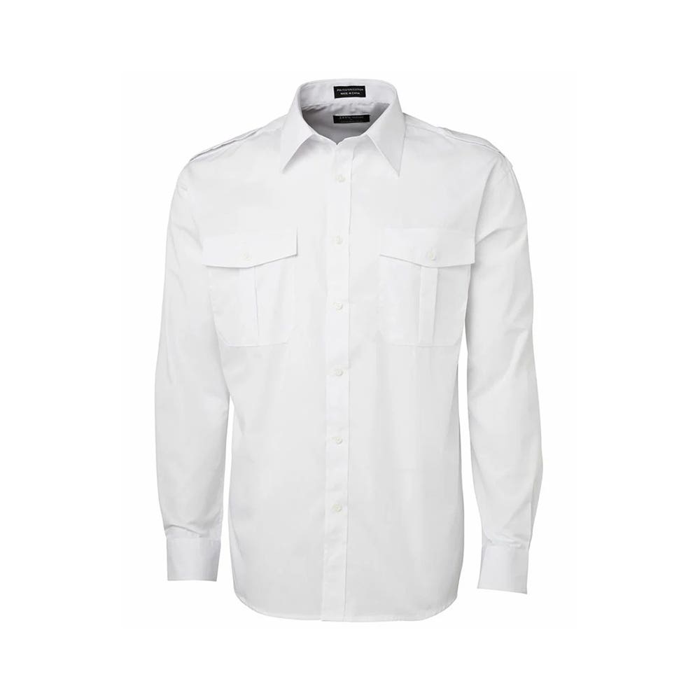 Epaulette L/S Shirt Unisex White 2XS 40068263 6E - L/S 2XS