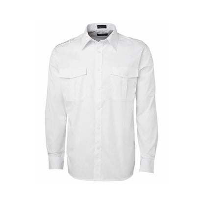 Epaulette L/S Shirt Unisex White 2XS 40068263 6E - L/S 2XS