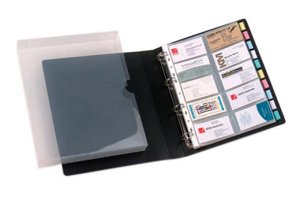 Marbig Business Card Holder A4 Binder 500 Capacity Black 39449800 87031