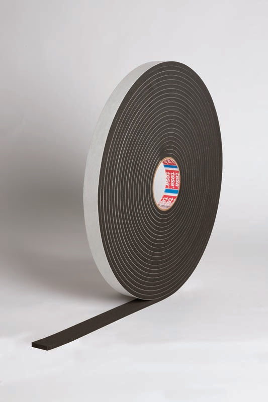 Tape Foam EPDM Single Sided Durafoam Black 12.7mm x 18mm x 7m Tesa 90780302 61106-00002-00