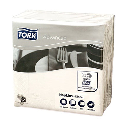Tork Napkin Dinner 2 Ply Edge Emboss White 150 Pack_73008400_478746