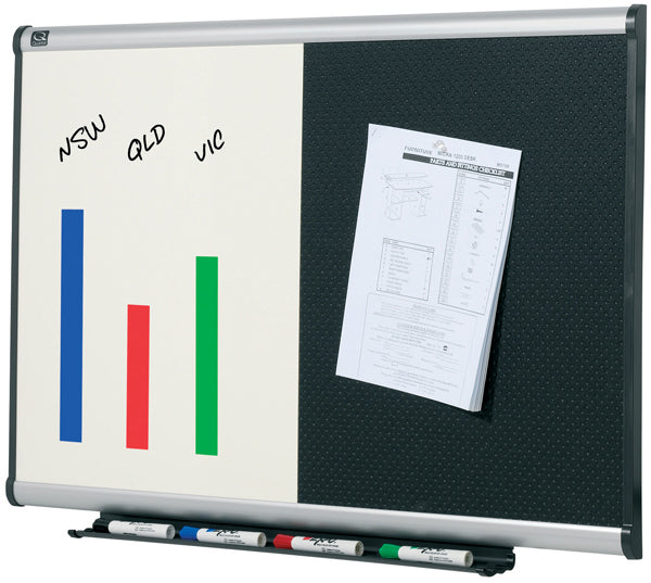 Quartet Whiteboard Combo Prestige 900X600 Aluminium_735009500_QTBTE643A