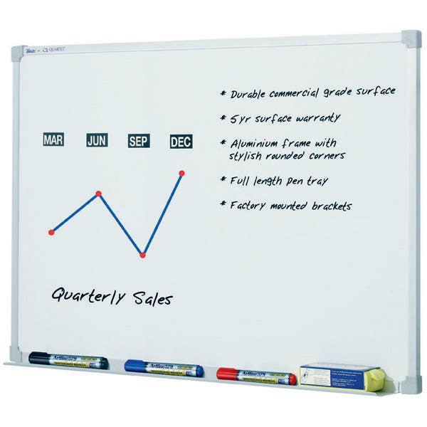 Premium Magnetic Wall Mount Whiteboard 2,400 x 1,200mm 30118300 QTPWP241A