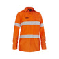 Shirt Apex Womens 185gsm PPE2 Taped Hi Vis Orange 20 Ripstop FR Vent Bisley_40036387_BL8439T_BVEO20
