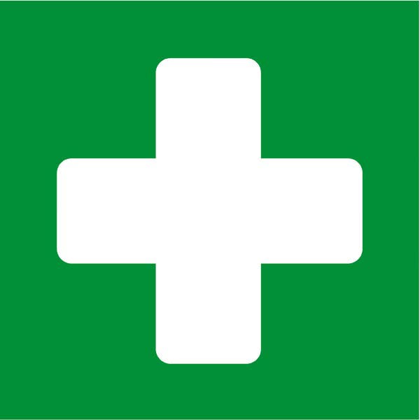 Apli Self Adhesive First Aid Signs 114X114mm Green And White 740001300 900426