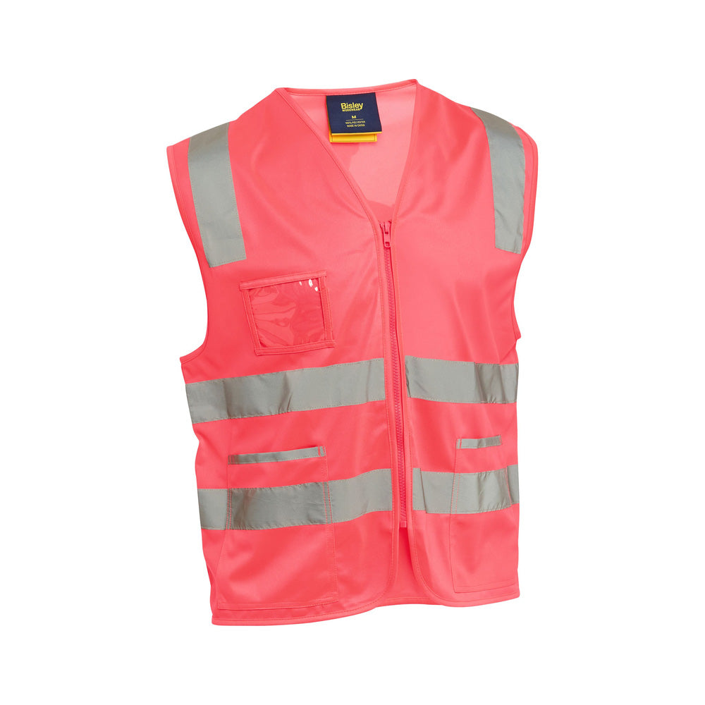 Taped Hi Vis Safety Zip Vest Pink Large_602054_BV0341T_BF81L
