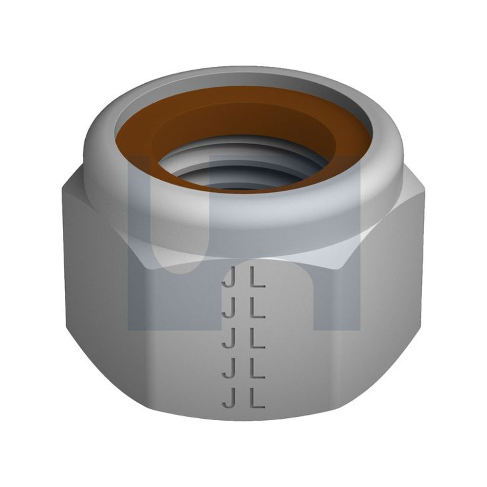 Hup Nyloc Hex Nut Brown Ring Zinc Flake Silver Iso Lanfranco M12 Pk 50_40093140_NJ08FHUPM12