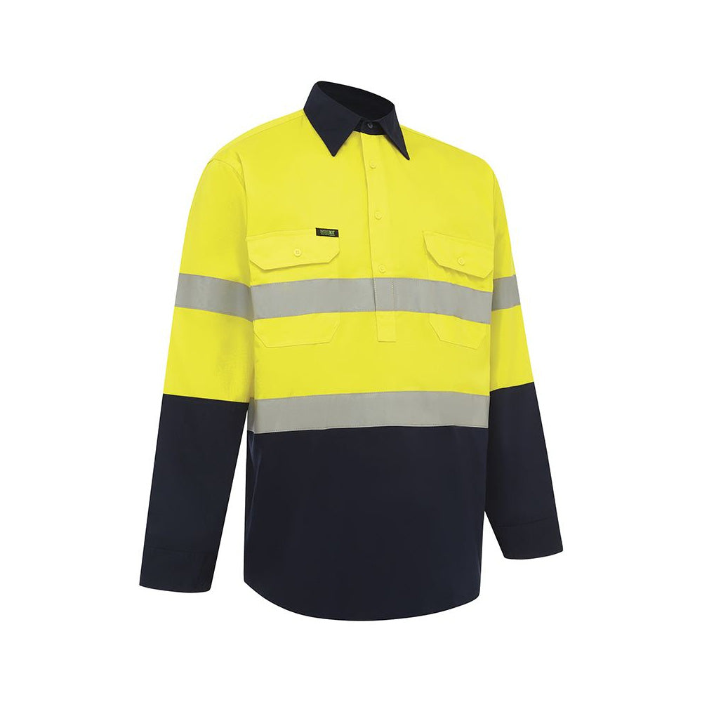 Welders Hi Vis C/F Dual Weight Taped Shirt Yellow / Navy XL_563834_2027TYNXL