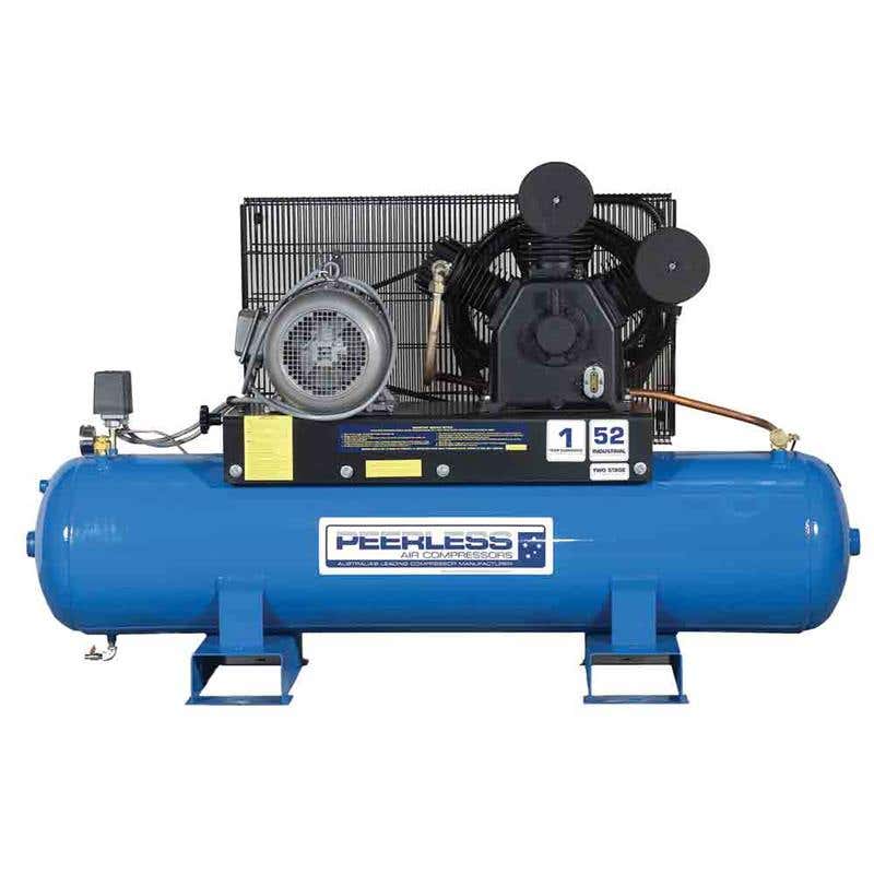 Compressor Air Electric 3-Phase 10hp 990LPM 175psi 190L Tank PHP52 Peerless 79010034 00120