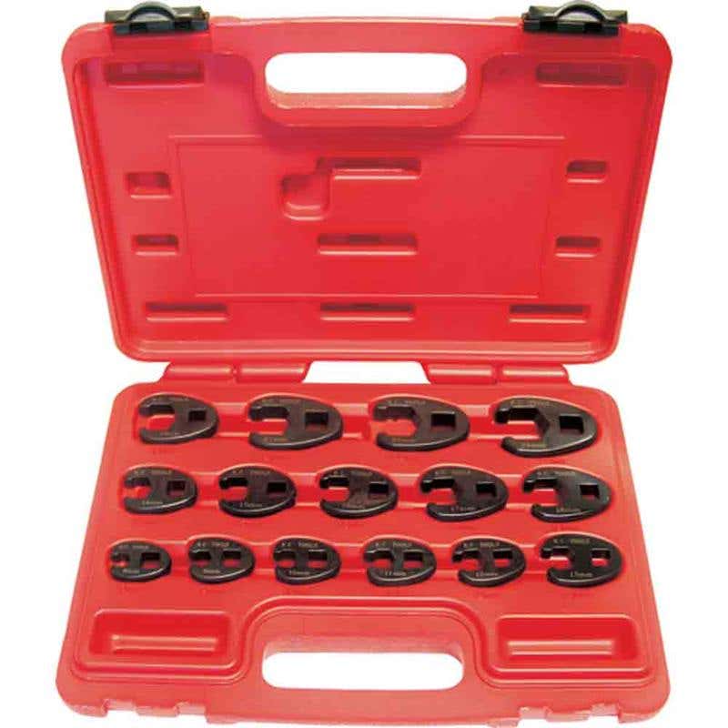 Wrench Crowsfoot Set 3/8'' + 1/2'' Dr Metric 15 Piece 79010607 73200