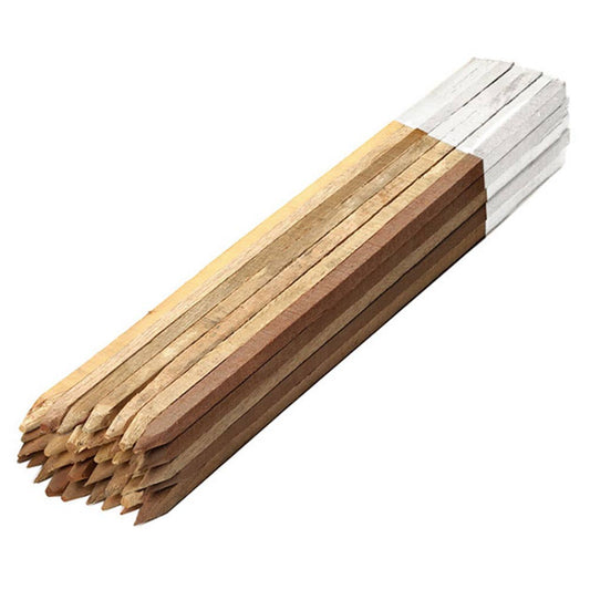 Survey Stakes Wooden Bevelled White Top 50 x 50 x 375mm 79017983 E375WT