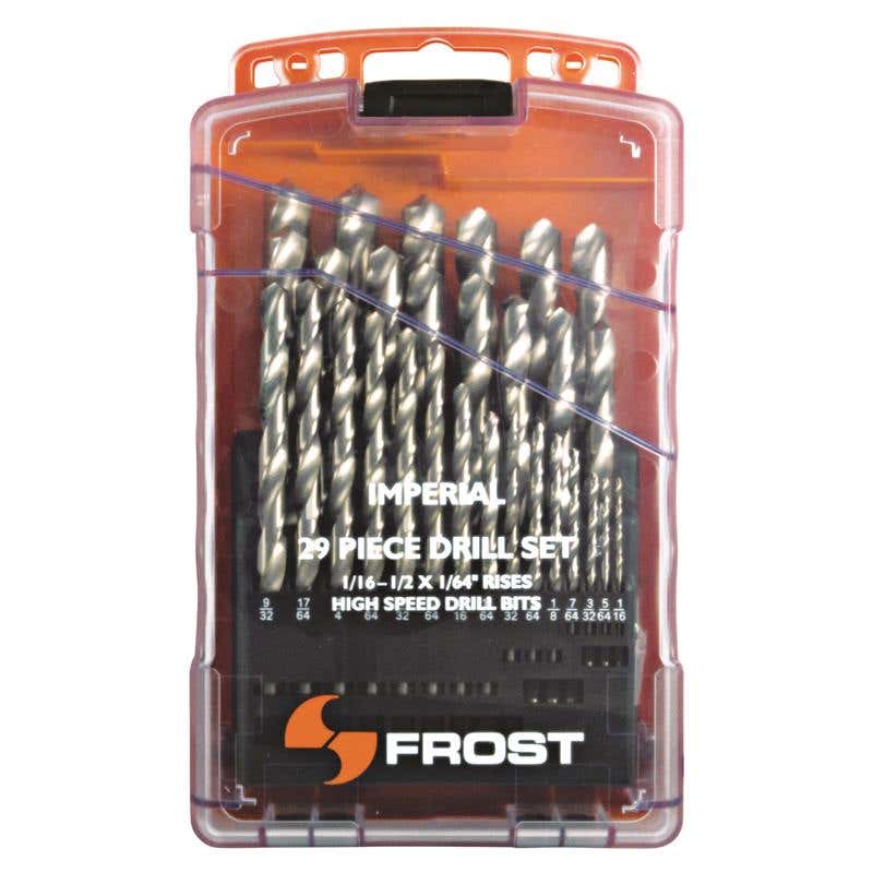 Bit Drill Set HSS 29 Piece 1/16''-1/2'' Sutton 79012728 92254 NLA