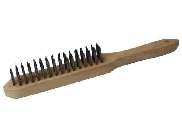 Brush Wire Hand Steel 3 Row Short Wood Handle Brumby Brush Handware 79013306 BSH3R