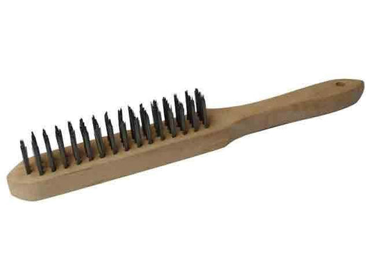 Brush Wire Hand Steel 3 Row Short Wood Handle Brumby Brush Handware 79013306 BSH3R
