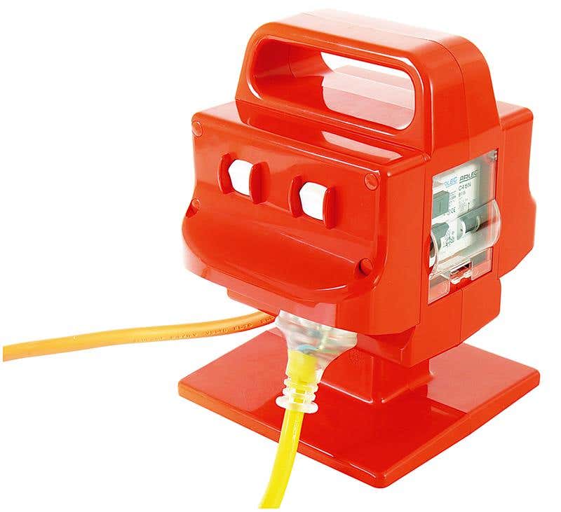 RCD Earth Leakage Unit 4 Way Outlet 10A Heavy Duty Weatherproof IP44 79016206 PB45310PSOA