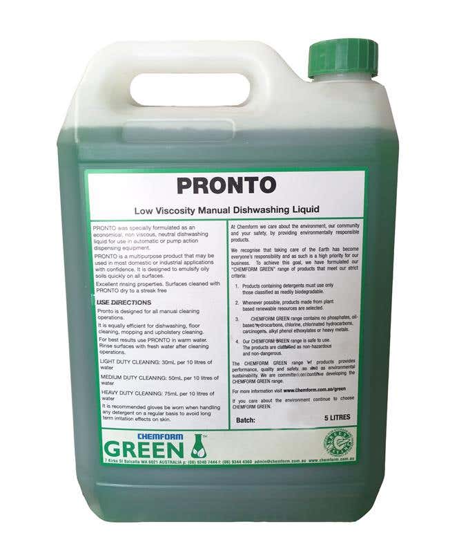 Detergent Dish Washing Liquid Pronto 5L 79016474 PRONTO2X5L.CTN