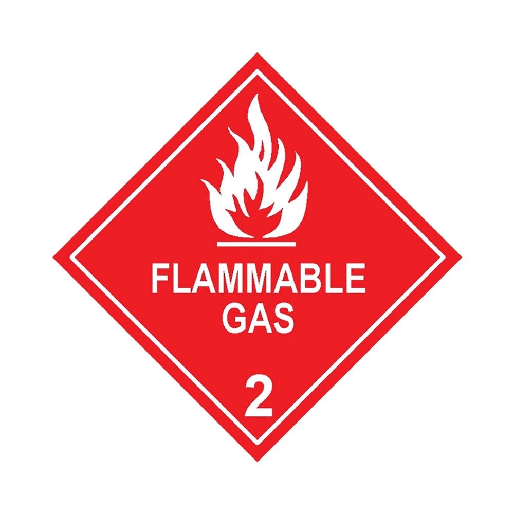 Dangerous Goods Id Flammable Gas 2 Label 250mm Poly Wht 79901539 862300