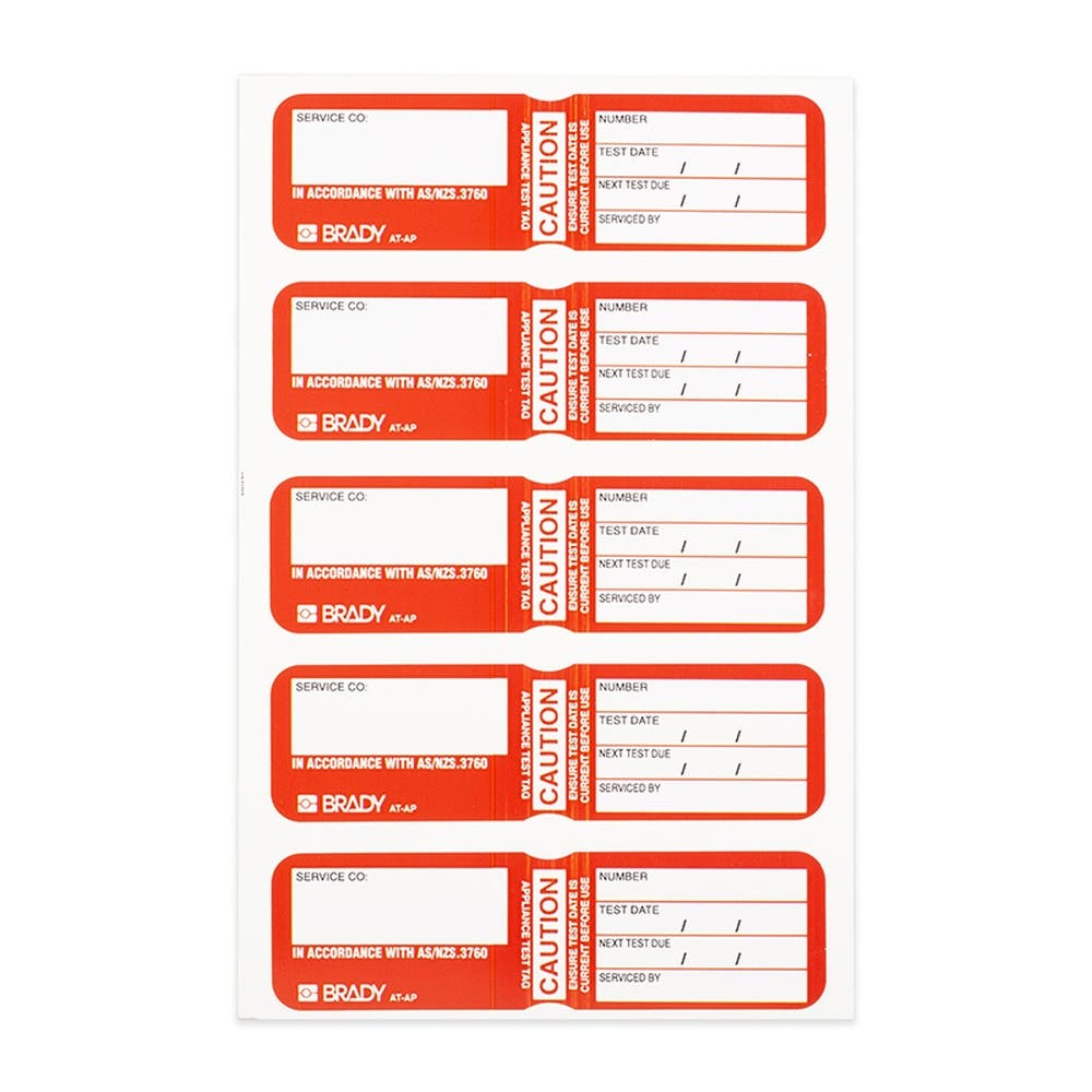 Diy Labelling Appliance Test Tag Caution Red Pk100 79901544 AT103AP