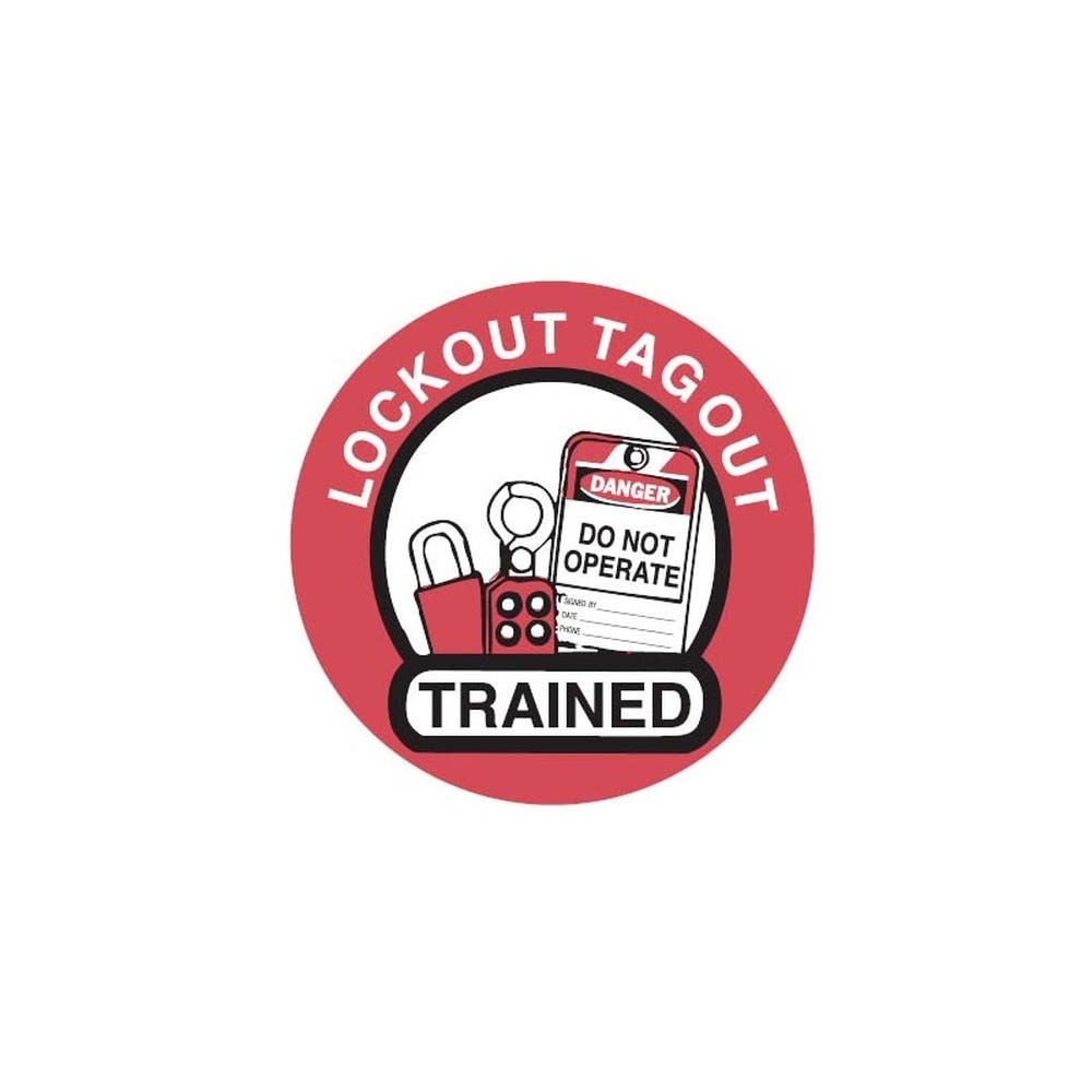 Label Ss Vinyl Safety Hat Lockout Tagout Trained Pk4 79901585 850958