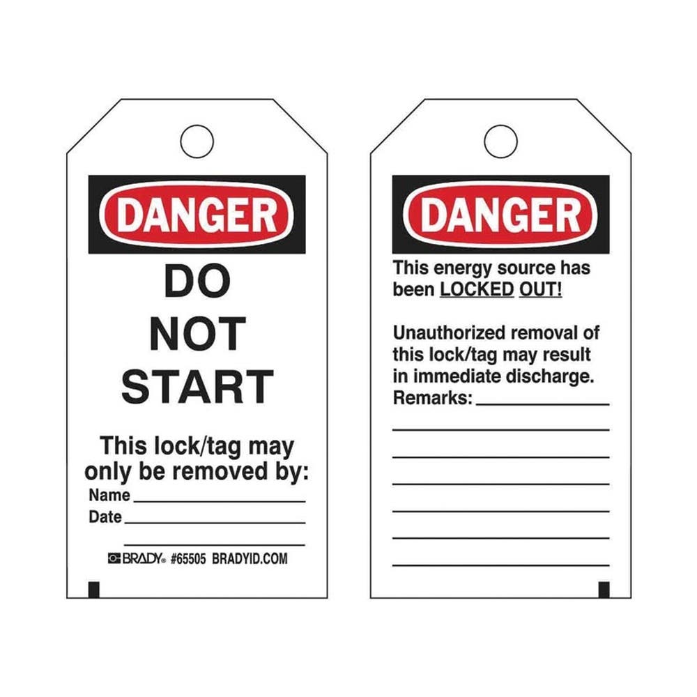 Lockout Tagout Lo.Tags Rev.Side#1 B-837 Do Not.. Pk25 79901596 79901596 65505