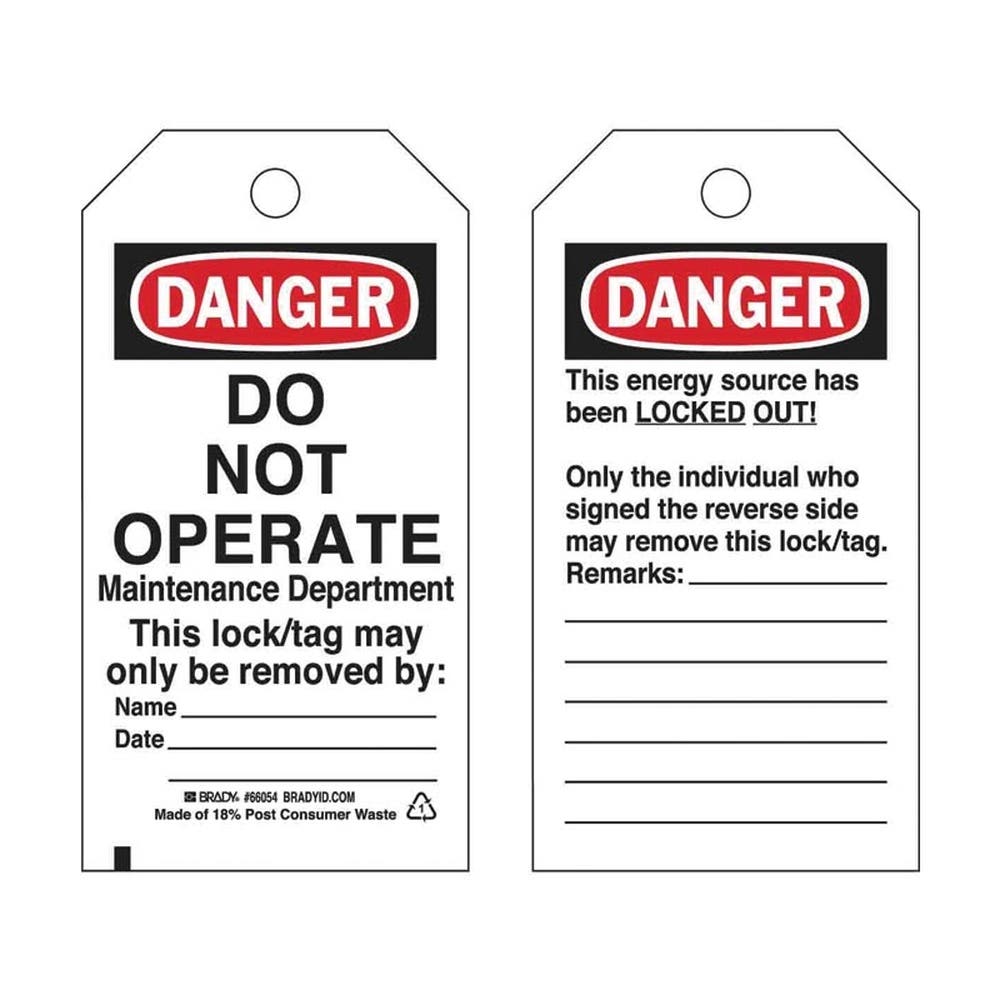 Lockout Tagout Lo.Tags Rev.Side#1 B-837 Do Not.. Pk25 79901597 79901597 65521