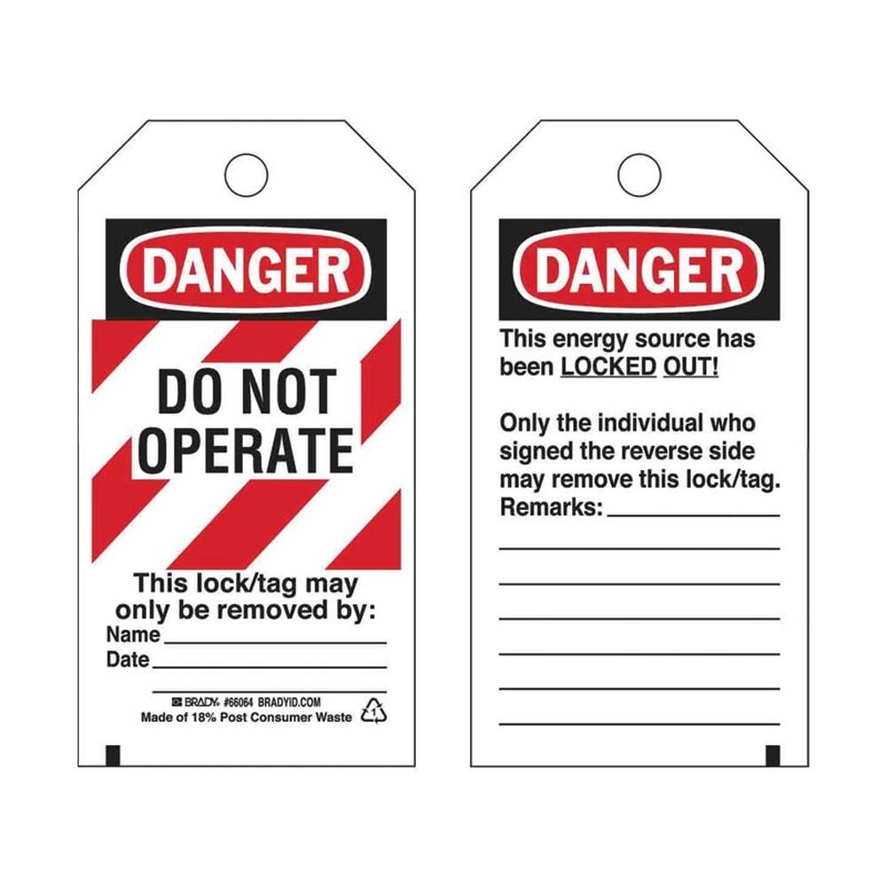 Lockout Tagout Lo.Tags Rev.Side#2 B-837 Do Not Op..Pk25 79901599 65525