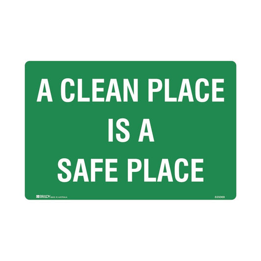 Safety Signs A Clean Place Is A Safe Place..450X300 79901628 835069