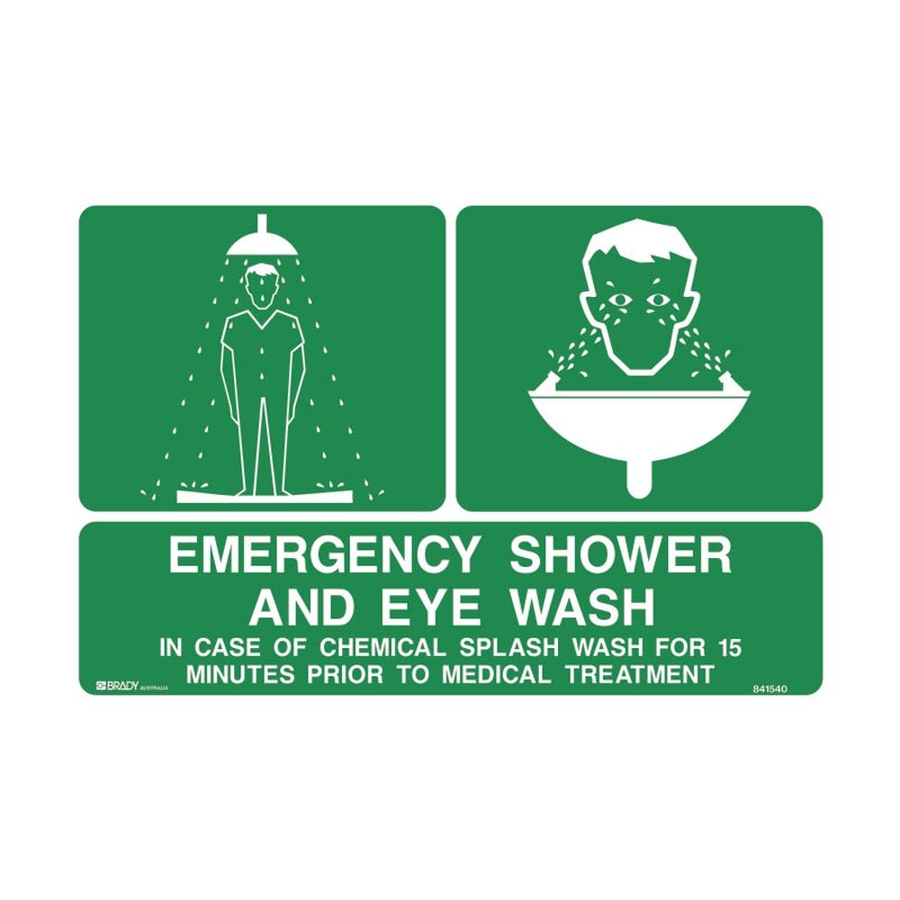 Safety Signs Emergency Shower And Eyewash 450X600 Mtl 79901659 832379