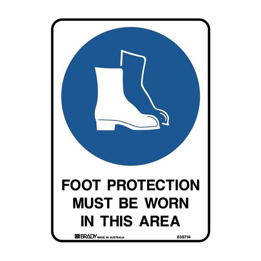 Safety Signs Foot Protection Must Be.. 600X450 Poly 79901677 835037