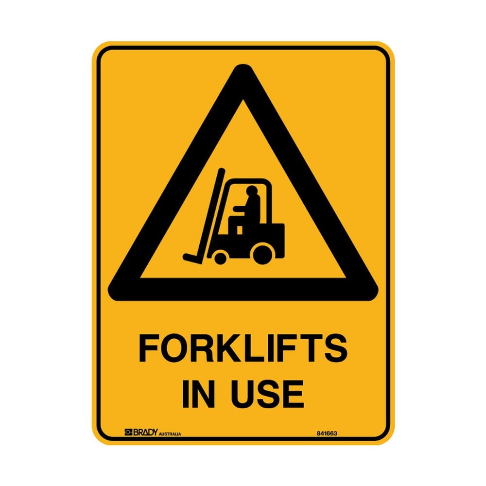 Safety Signs Forklifts In Use 300X225 Mtl 79901679 841664